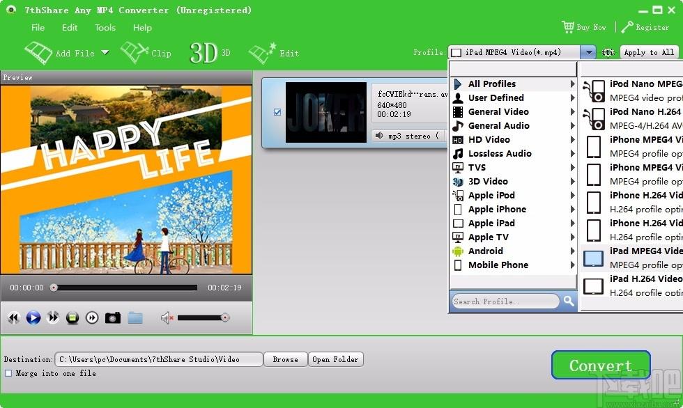 7thShare Any MP4 Converter下载,MP4转换器,MP4转换